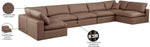 Comfy - 7 Piece Faux Leather Modular Armless Sectional