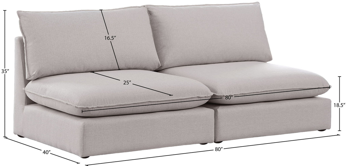 Mackenzie - Modular Sofa Armless - 2 Seats