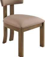 Lavrin - Vegan Leather Upholstered Dining Side Chair (Set of 2) - Walnut Base
