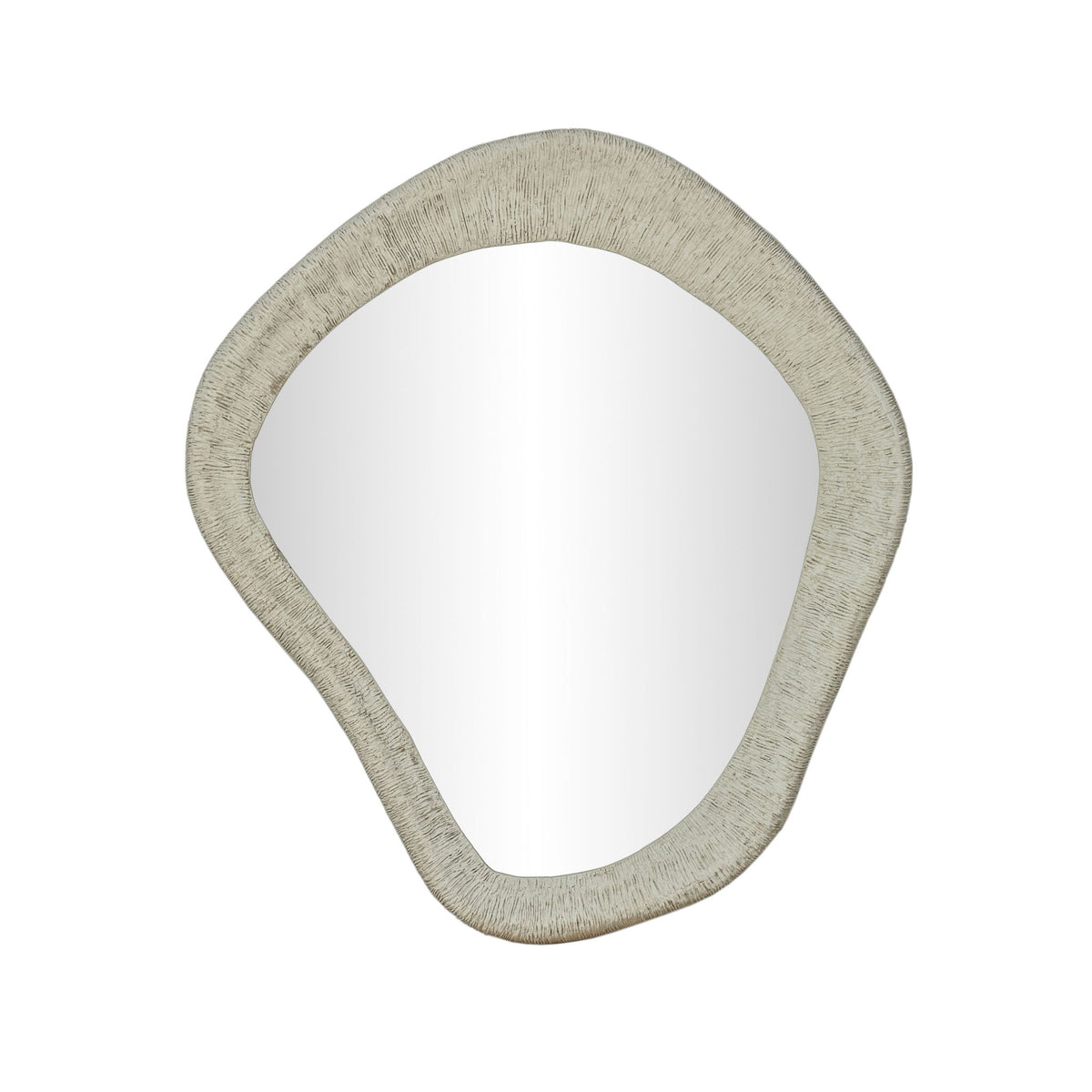Orpheus - 35" x 31" Ribbed Wall Mirror - Faux Stone