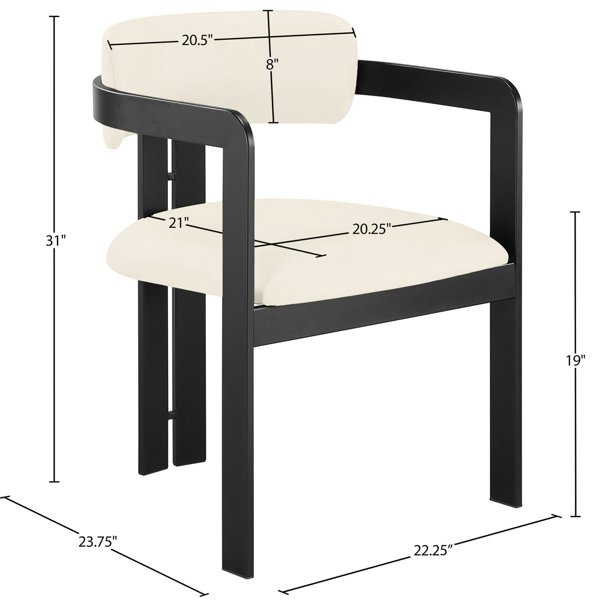 Aurum - Vegan Leather Upholstered Dining Chair With Graphite Black Base (Set of 2)
