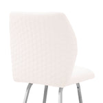 Tandy - Faux Leather And Brushed Stainless Steel 26" Counter Stool (Set of 2) - White