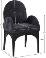 Waldorf - Chenille Dining Arm Chair With Black Legs