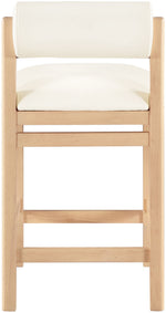 Roundhill - Faux Leather Counter Stool - Natural Frame