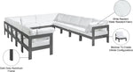 Nizuc - Outdoor Patio 12 Piece Modular Sectional With Gray Frame
