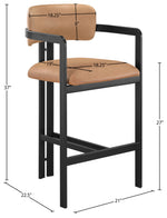 Aurum - Vegan Leather Upholstered Counter Stool With Graphite Black Base