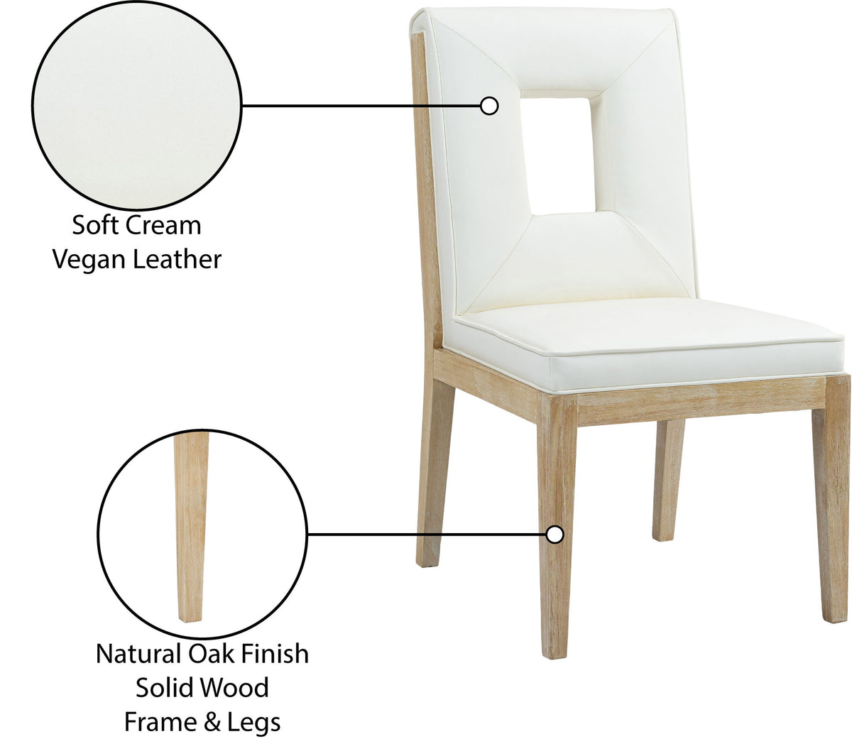 Gwendolyn - Faux Leather Dining Side Chair With Natural Frame (Set of 2)