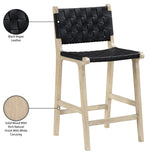 Entwine - Vegan Leather Upholstered Counter Stool - Painted Natural