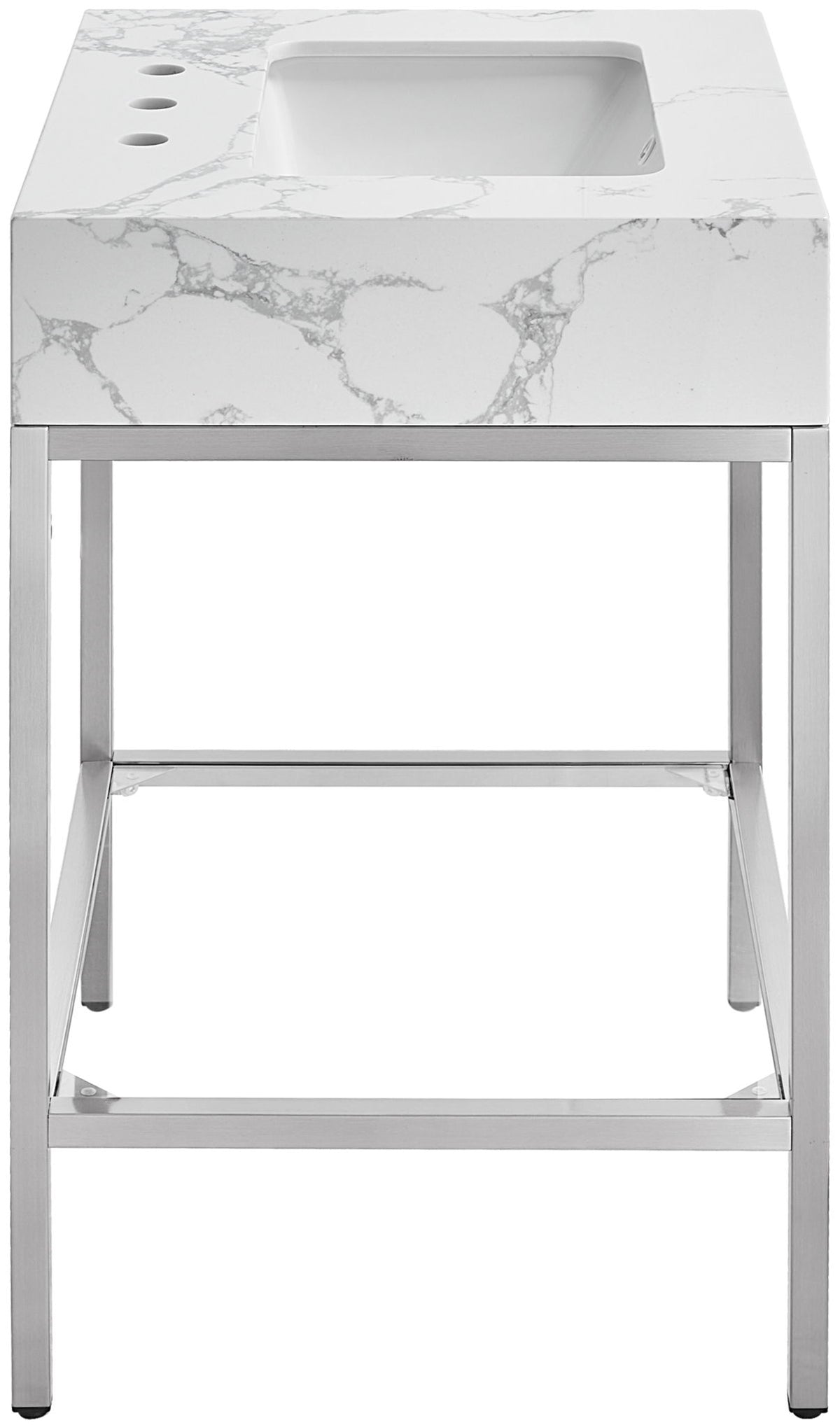 Marmo - Engineered Marble Bathroom Vanity With Chrome Base