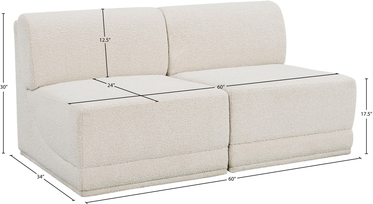Ollie - 2 Seat Armless Modular Sofa