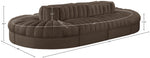 Rummi - Oval Velvet Performance Fabric Upholstered 8 Piece Modular Sectional