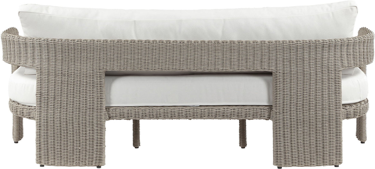 Sandbay - Olefin Water Resistant Fabric And Wicker Outdoor Patio Sofa