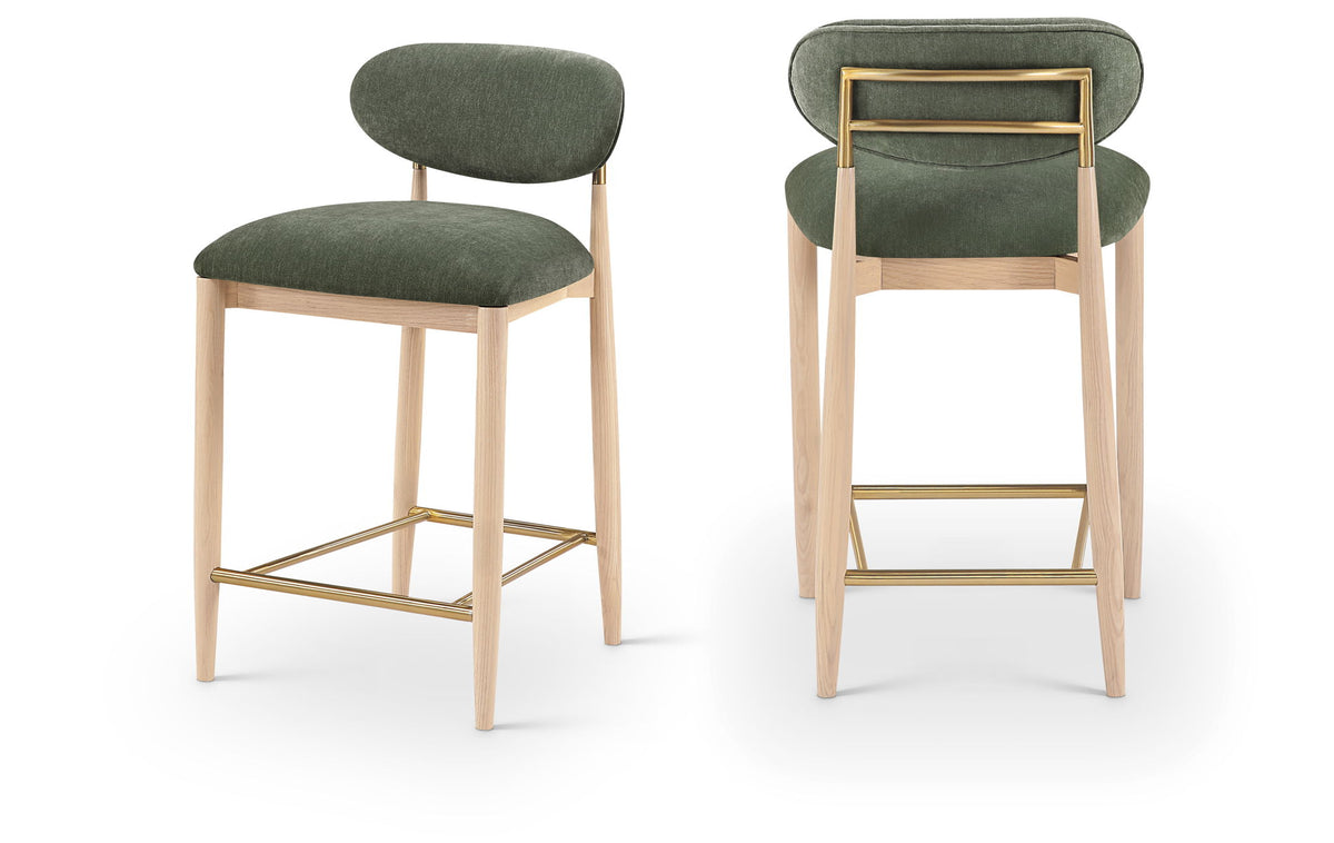 Riccio - Fabric Stool - Natural Frame