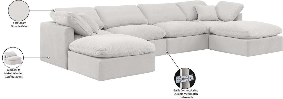 Indulge - Velvet 6 Piece Modular Double Chaise Sectional