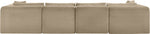 Shaggy - Fabric 5 Piece Modular Sectional With Ottoman