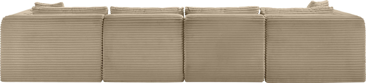 Shaggy - Fabric 5 Piece Modular Sectional With Ottoman