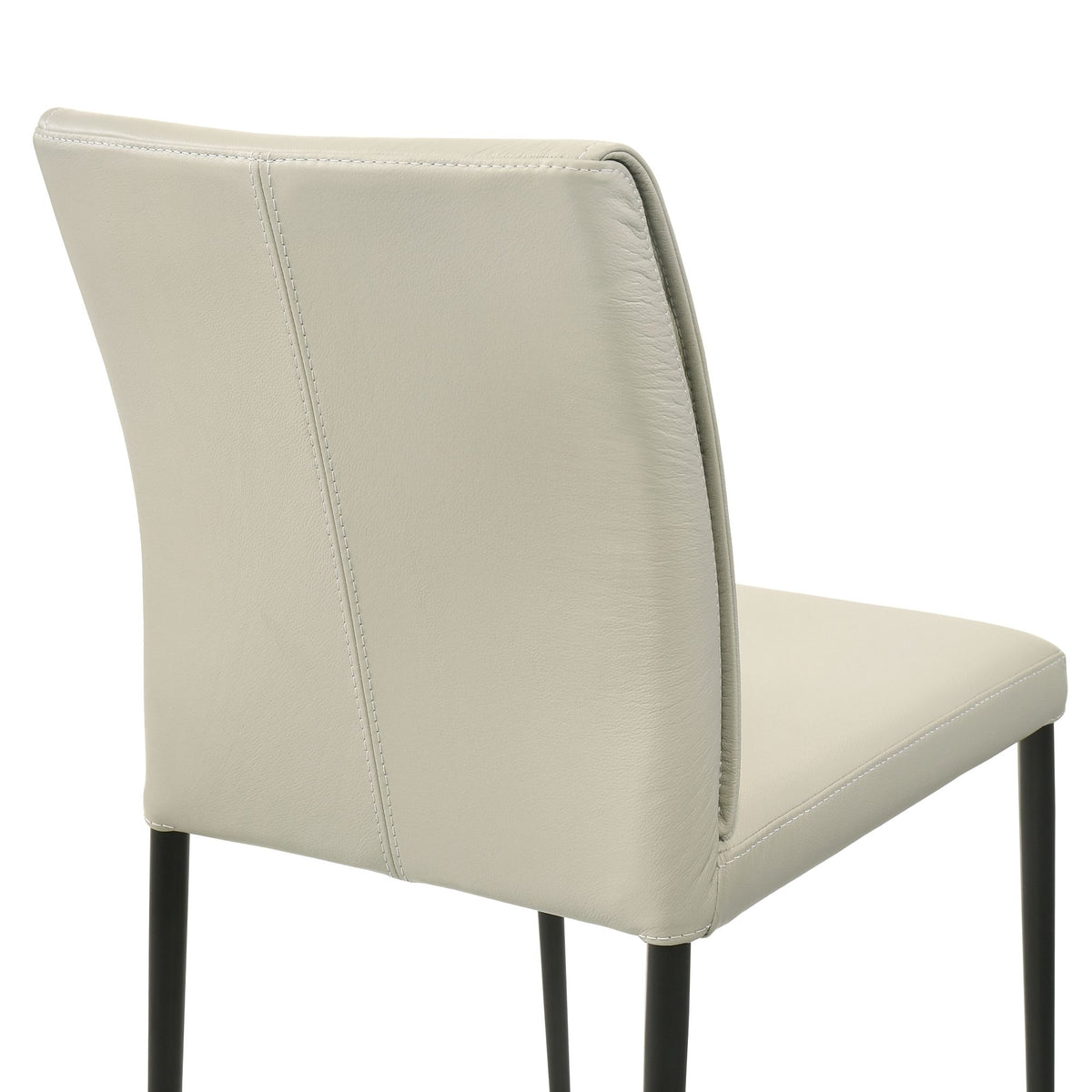 Meriam - Full Back Top Grain Leather Upholstered Metal Dining Chairs (Set of 2)