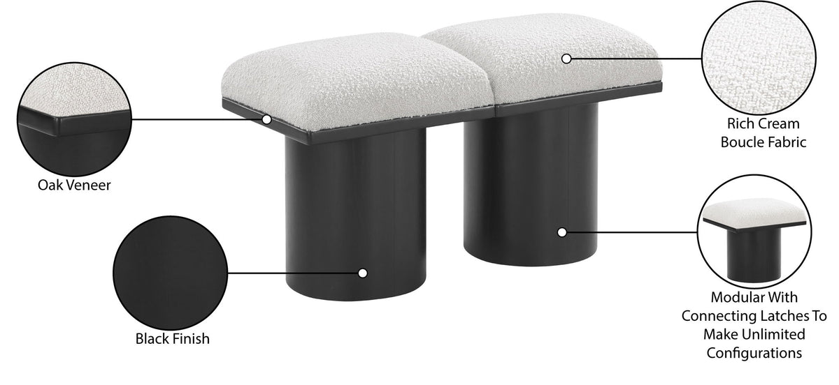 Pavilion - 2 Piece Modular Bench With Black Base