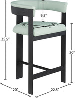 Romeo - Faux Leather Counter Stool With Black Base (Set of 2)