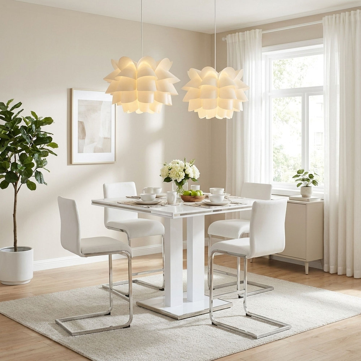 Amanda - Dining Table Set With Stools