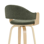 Daxton - Swivel Counter Height Round Back Wood Bar Stool With Faux Leather Seat