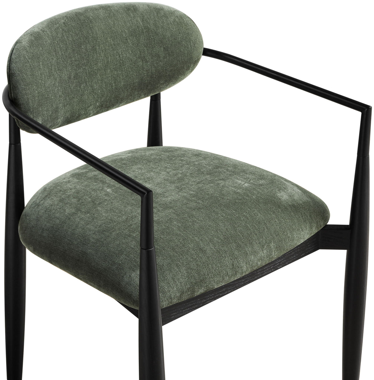 Riccio - Fabric Dining Arm Chair (Set of 2) - Black Frame