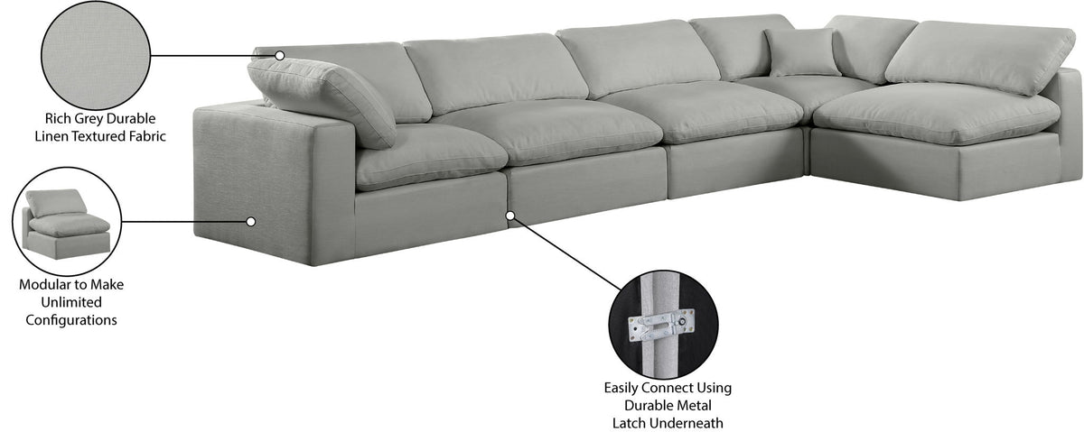 Comfy - 5 Piece Linen Modular Sectional