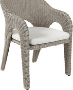 Seacrest - Olefin Water Resistant Fabric And Wicker Outdoor Patio Dining Chair