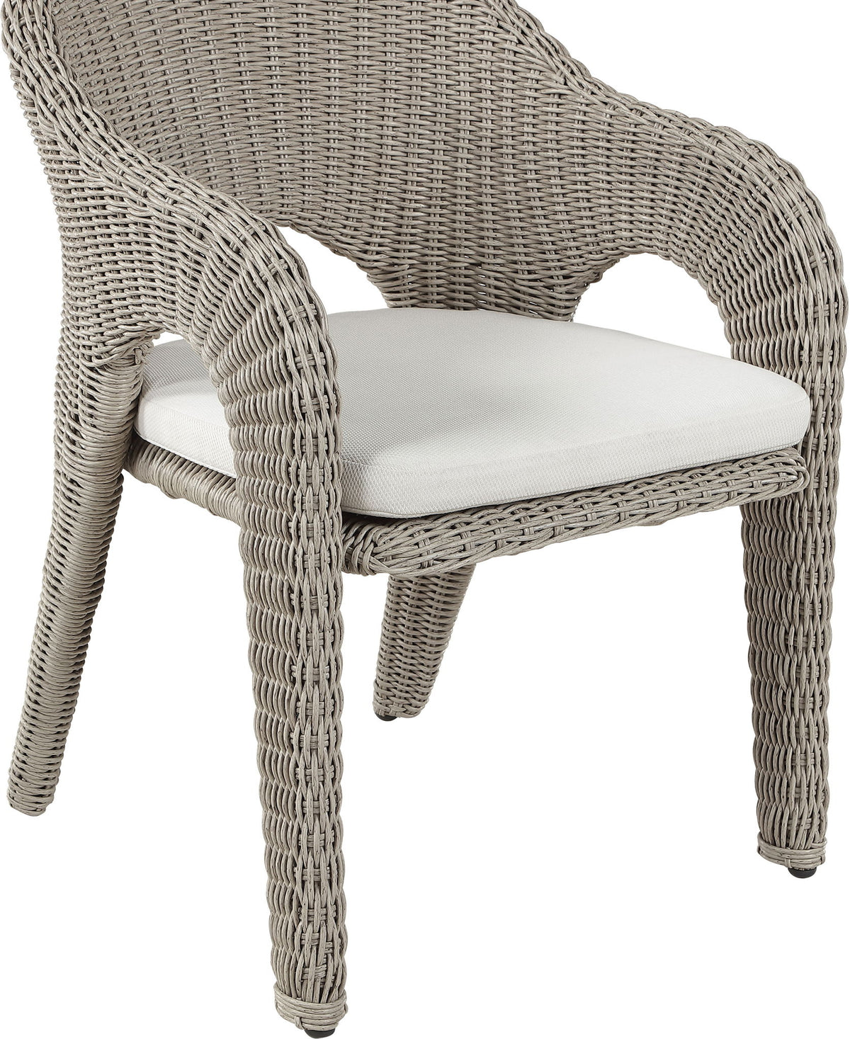 Seacrest - Olefin Water Resistant Fabric And Wicker Outdoor Patio Dining Chair