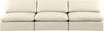 Comfy - Faux Leather Modular Armless Sofa 3 Seats