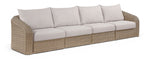 Seacrest - Olefin Water Resistant Fabric And Wicker 4 Piece Outdoor Patio Modular Sofa