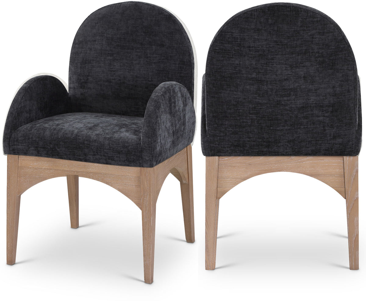Waldorf - Chenille Dining Arm Chair With Natural Legs
