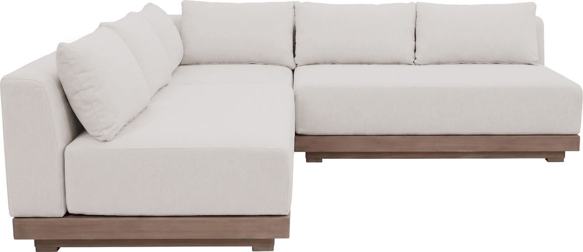 Solace - Olefin Performance Fabric 3 Piece Outdoor Patio Modular Sectional (2 Loveseats & Corner Chair)
