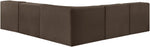 Rummi - Armless Velvet Performance Fabric Upholstered 5 Piece Modular Sectional