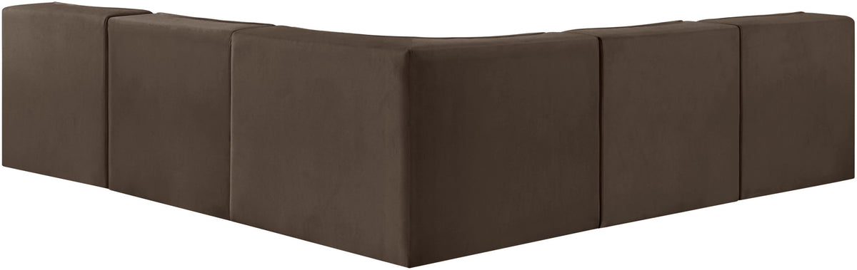 Rummi - Armless Velvet Performance Fabric Upholstered 5 Piece Modular Sectional