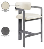 Aurum - Vegan Leather Upholstered Counter Stool With Gray Base