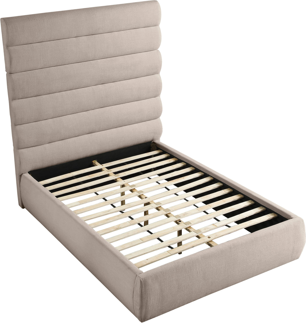 Adam - Linen Fabric Bed With 70.5" Headboard