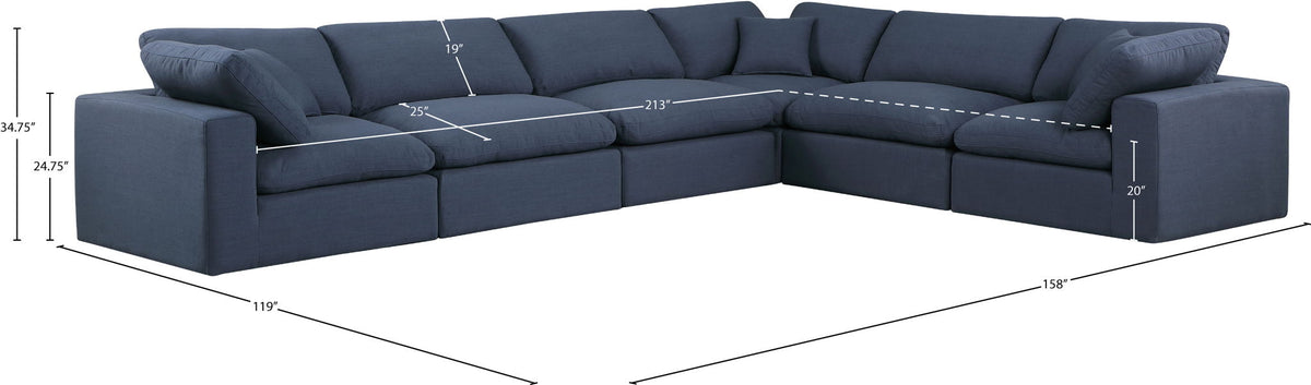 Comfy - 6 Piece Linen Modular Corner Sectional