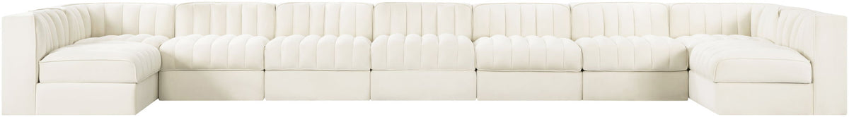 Rummi - Armless Velvet Performance Fabric Upholstered 9 Piece Modular Sectional