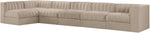Rummi - Velvet Performance Fabric Upholstered 6 Piece Modular Sectional, L-Shaped (Right)