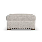 Milo - Fabric Cocktail Ottoman With Nailhead Trim