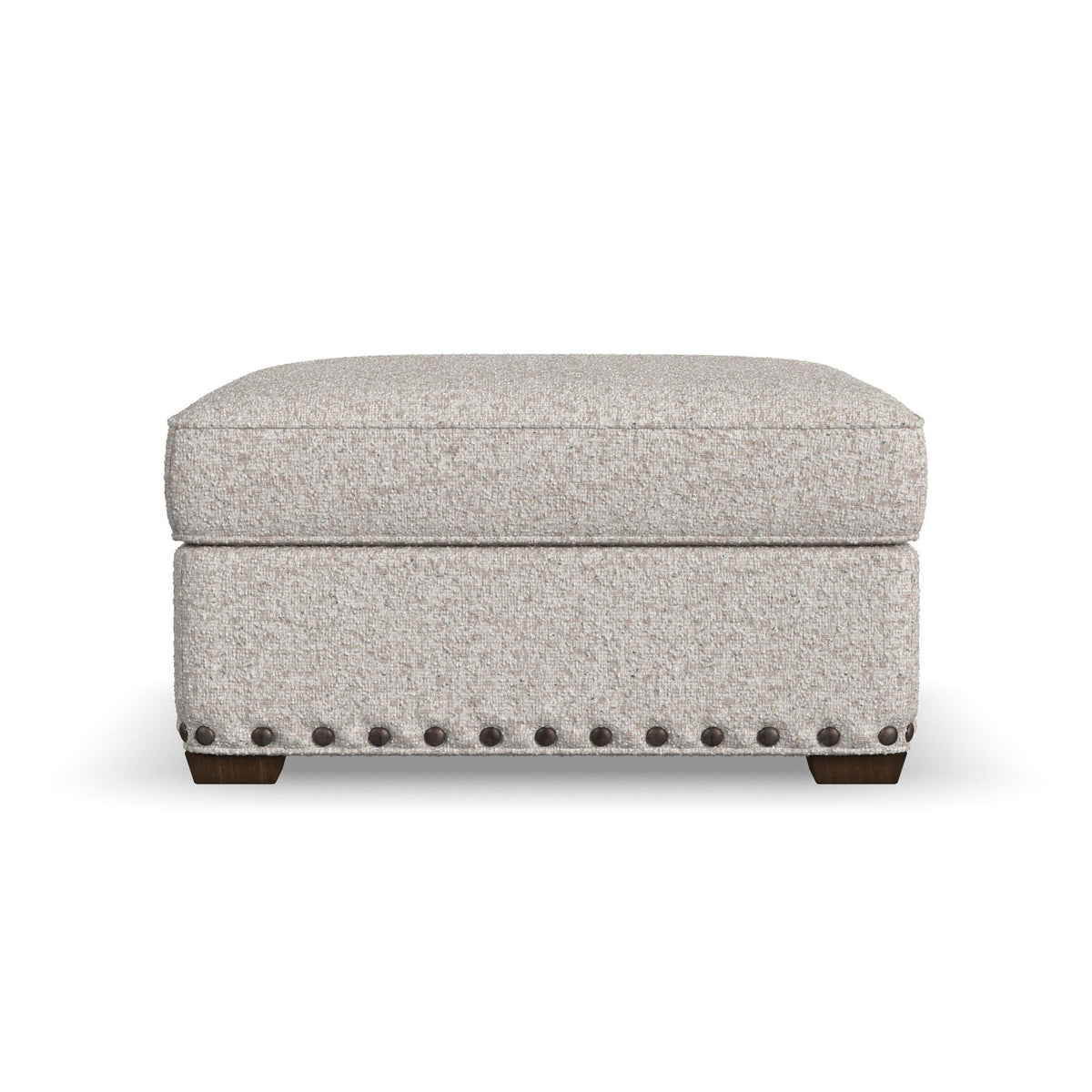 Milo - Fabric Cocktail Ottoman With Nailhead Trim