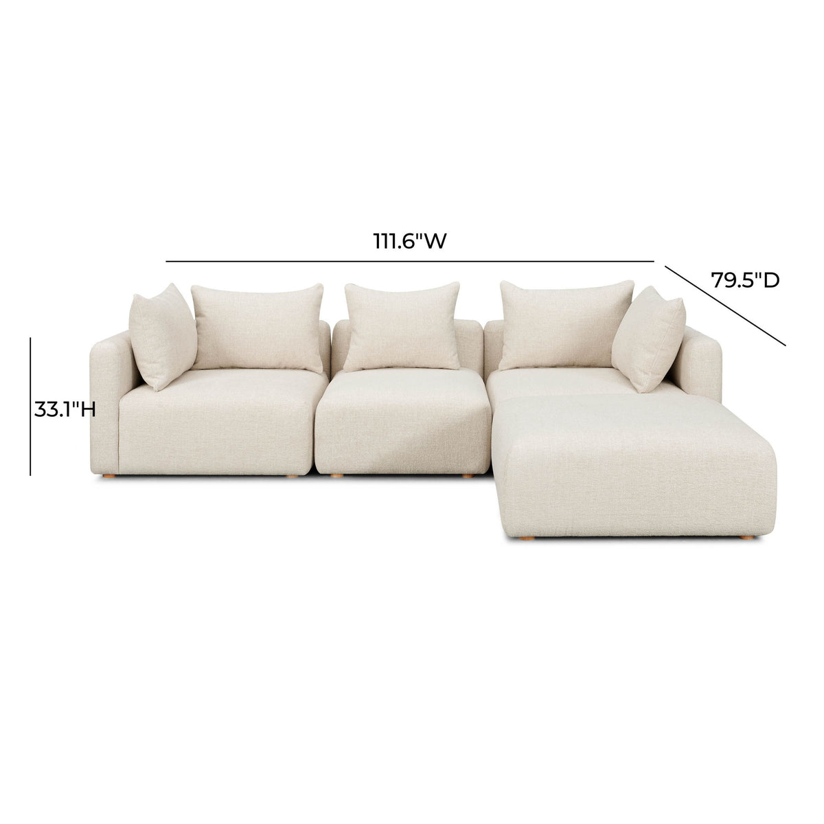 Hangover - 4-Piece Modular Sectional - Cream