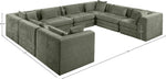 Stellar - 8 Piece Chenille Fabric Upholstered Modular Sectional