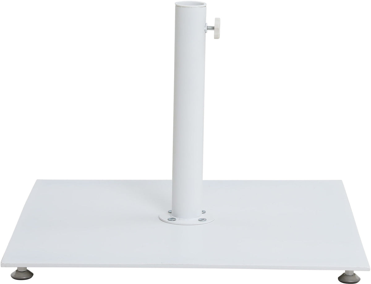 Fiji - Aluminum Patio Umbrella With Square White And Teak Base