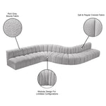 Arc - Boucle Fabric 8 Piece Curved Modular Sofa