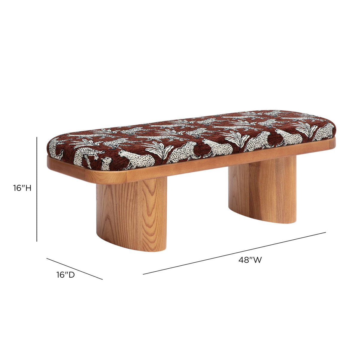 Ollie -  Leopard Jacquard Bench