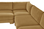 Hammond - Velvet Performance Fabric Upholstered 5 Piece Armless Sectional