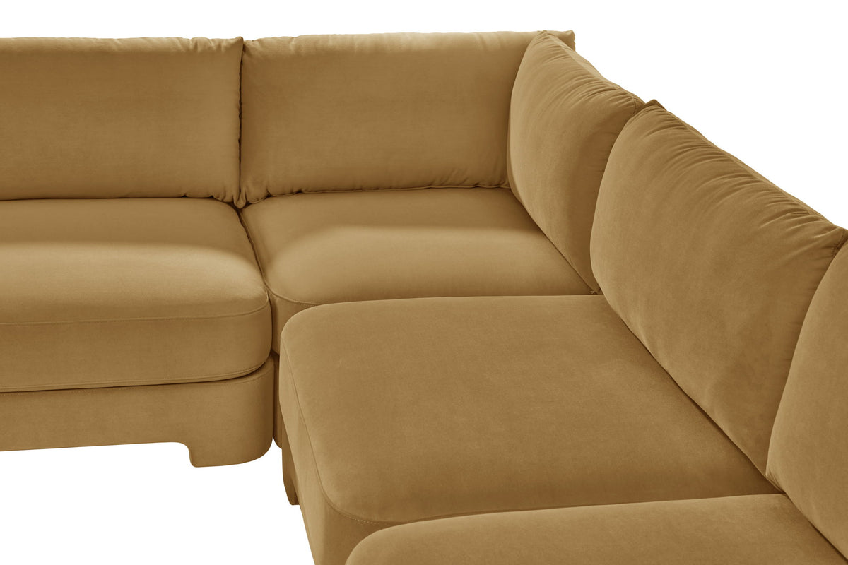 Hammond - Velvet Performance Fabric Upholstered 5 Piece Armless Sectional