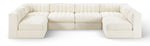 Rummi - Armless Velvet Performance Fabric Upholstered 6 Piece Modular Sectional